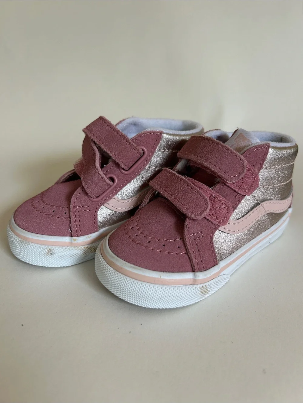 Vans Toddler Pink Suede Double-Strap Sneakers